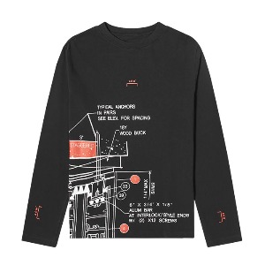 [어콜드월] 남성 프린팅 로고 긴팔 티셔츠 (블랙) ACWMTS004WHL BK