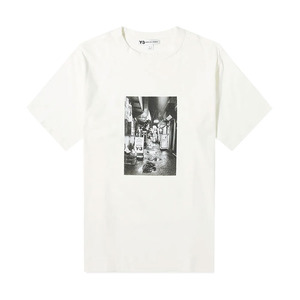 [Y3] 20SS 남성 앨리 프린팅 반팔 티셔츠 (아이보리) FT1373