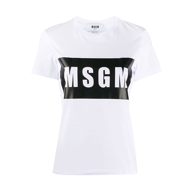 [MSGM] 20SS 여성 로고프린팅 반팔 티셔츠 (화이트) 2842MDM195 207498 01