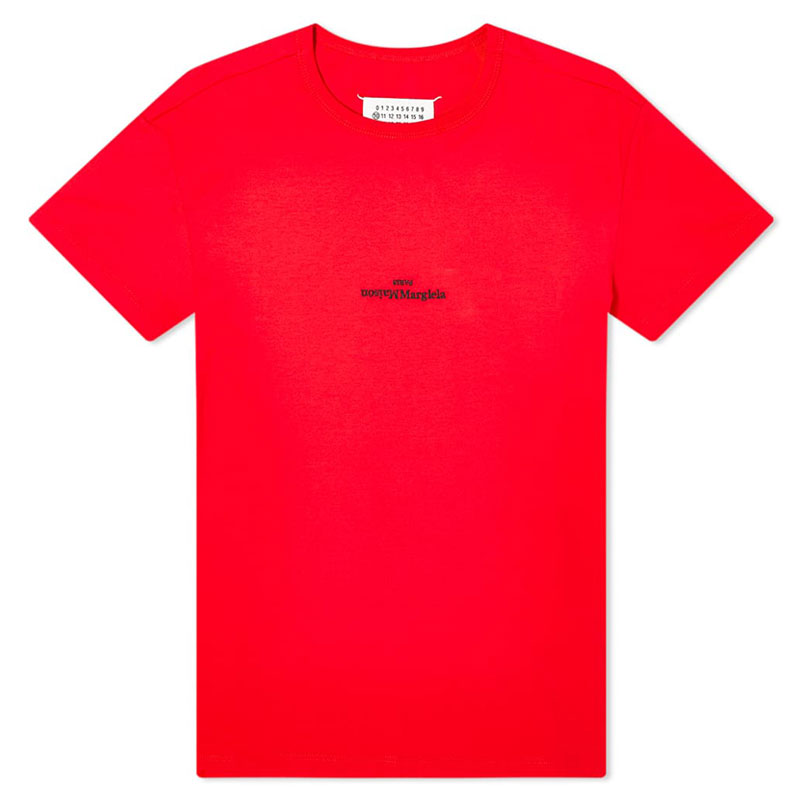 [메종마르지엘라] 남성 자수 로고 반팔 티셔츠 (레드) S30GC0701 S22816 314