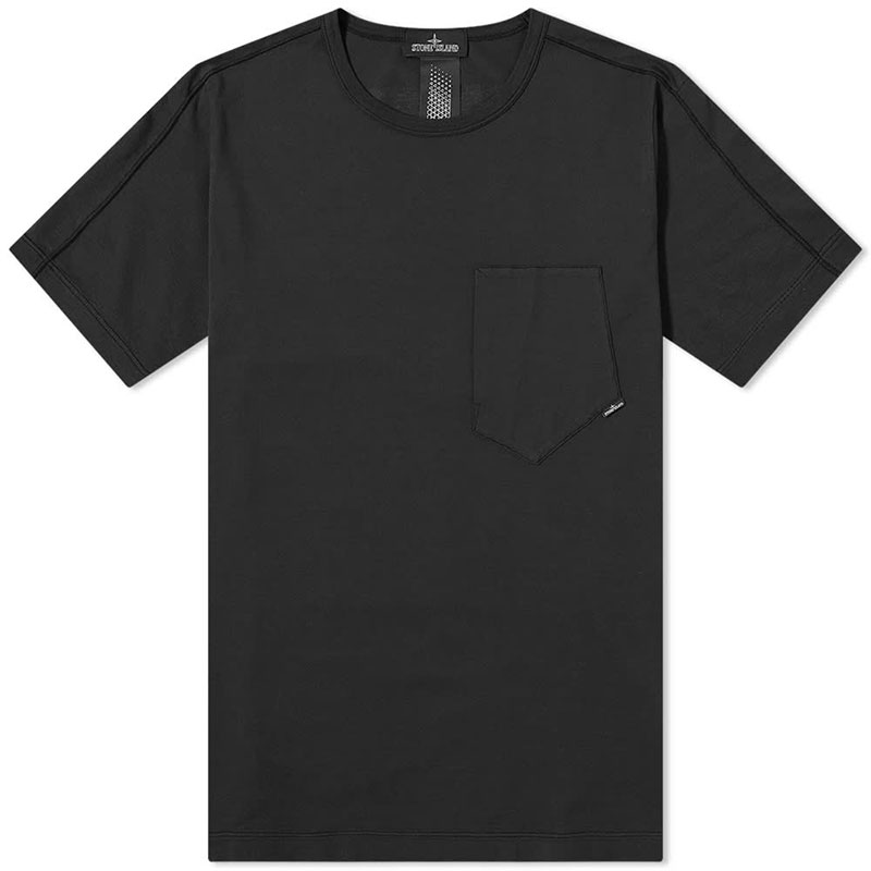 [스톤아일랜드] 남성 쉐도우프로젝트 로고 프린팅 포켓 반팔티셔츠 (블랙) 731920110 V0029