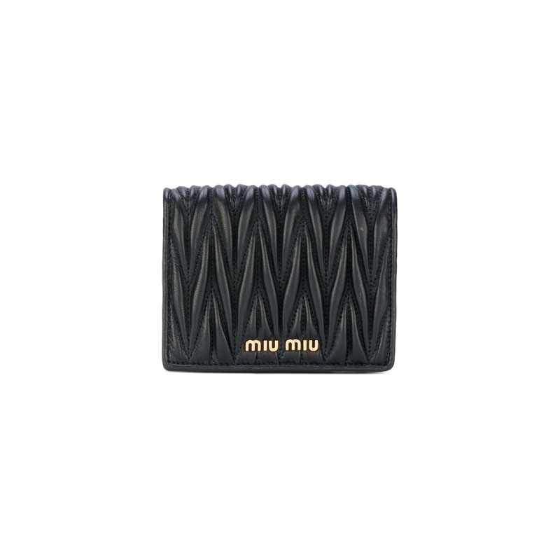 [미우미우] 나파 레더 폴더 카드지갑 (블랙) 5MV204N88 F0002