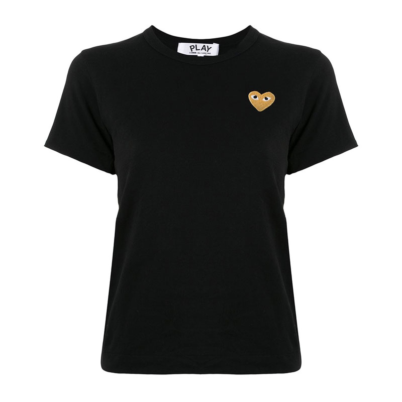 [꼼데가르송] 여성 골드 와펜 반팔 티셔츠 (블랙) AZ-T215-051-1