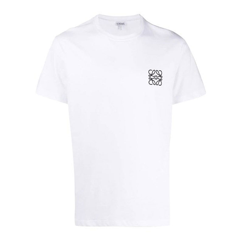 [로에베] 남성 아나그램 로고 자수 반팔 티셔츠 (화이트) H526341XAI 2100 301