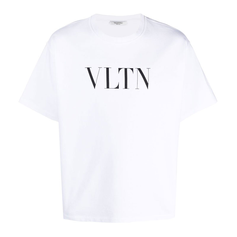 [발렌티노] 남성 VLTN 로고 라운드 반팔 티셔츠 (화이트) VV3MG03S72CA01