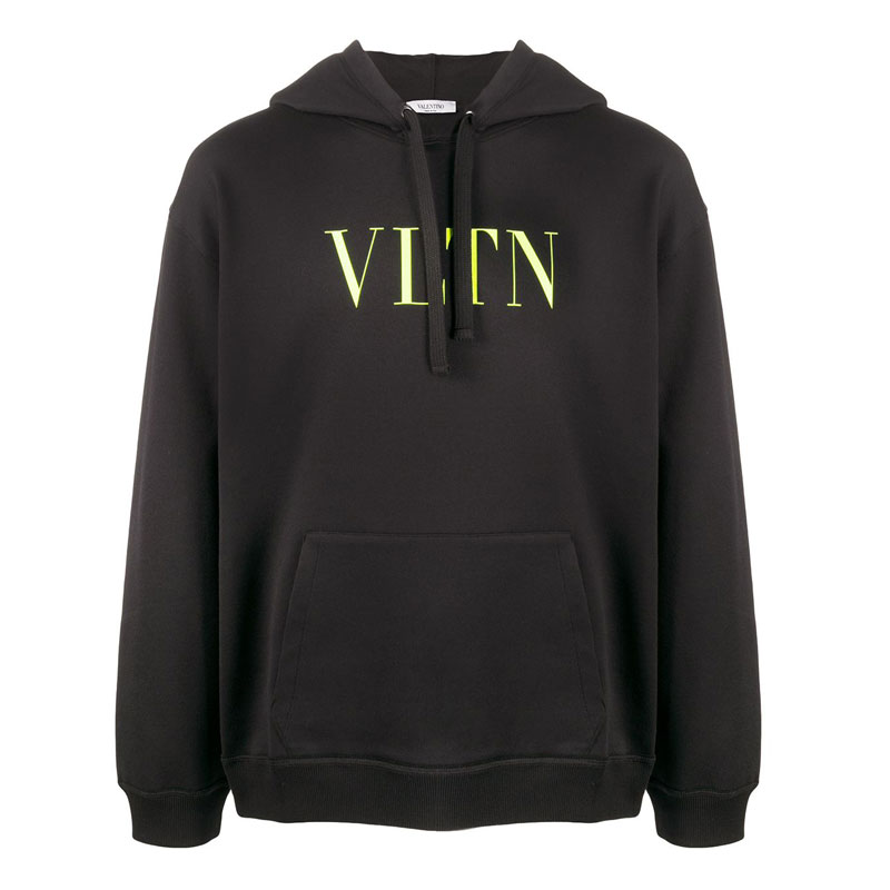 [발렌티노] 남성 VLTN 로고 프린팅 후드티셔츠 (블랙네온) UV3MF14F 3TV HW8