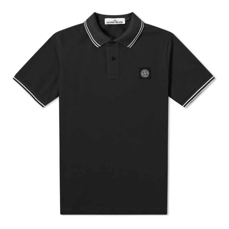 [스톤아일랜드] 남성 가슴로고패치 폴로 티셔츠 (블랙) 101522S18 V0029