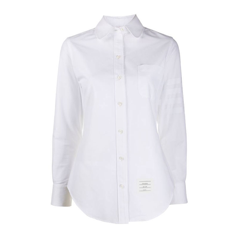 [톰브라운] 여성 옥스포드 새틴 웨이브 라운드 셔츠 (화이트) FLL019A 06496 100