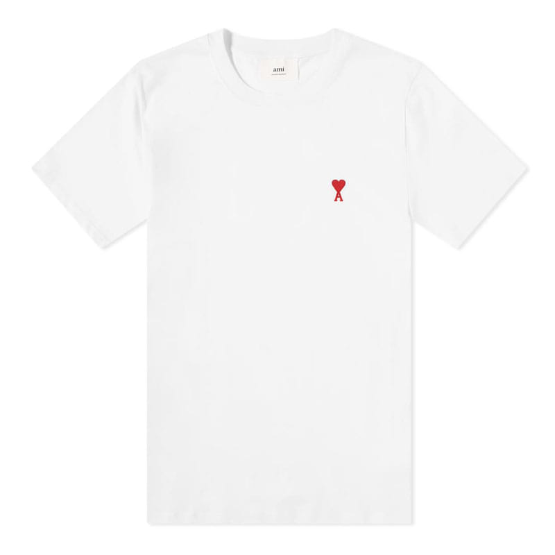 [아미] 남성 하트 로고패치 반팔 티셔츠 (화이트) BFHJ108 723 100