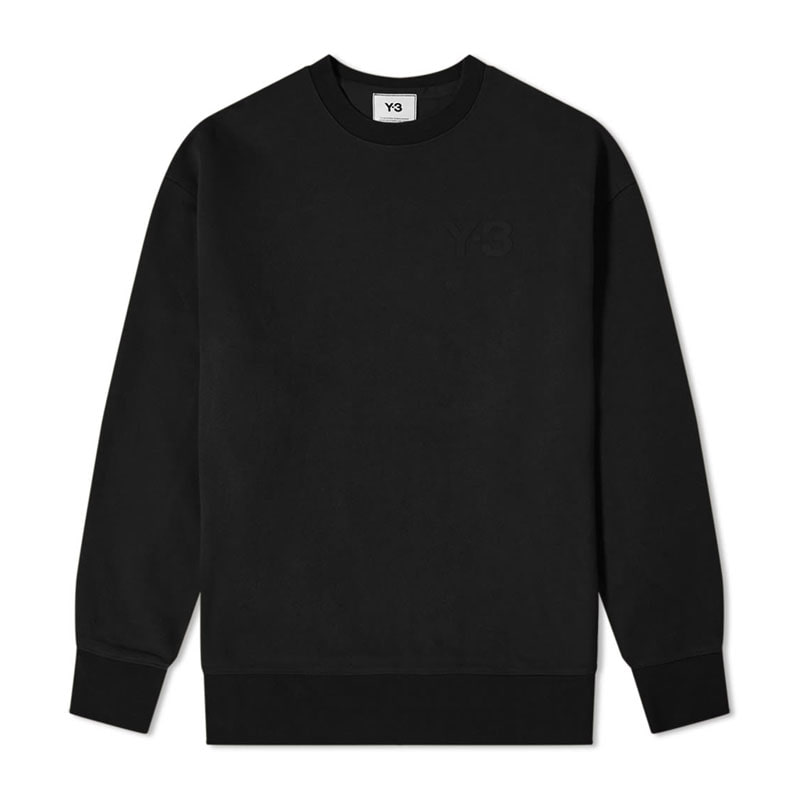 [Y3] 남성 클래식 로고 크루넥 맨투맨 티셔츠 (블랙) GV4194
