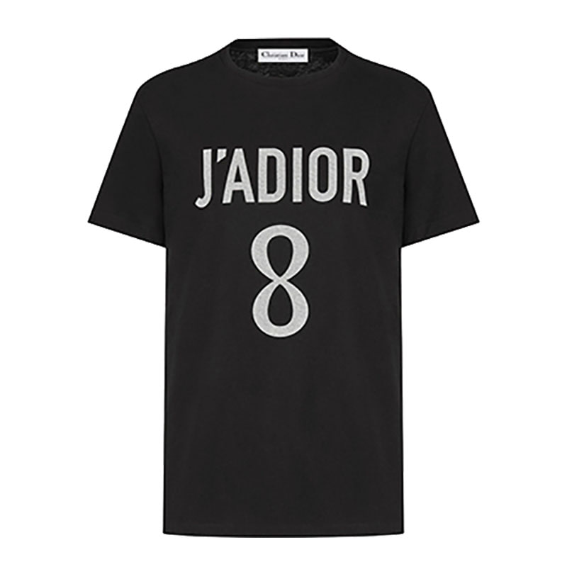 [디올] 여성 JA DIOR 8 린넨 코튼 티셔츠 (블랙) 213T03TC001 X9000