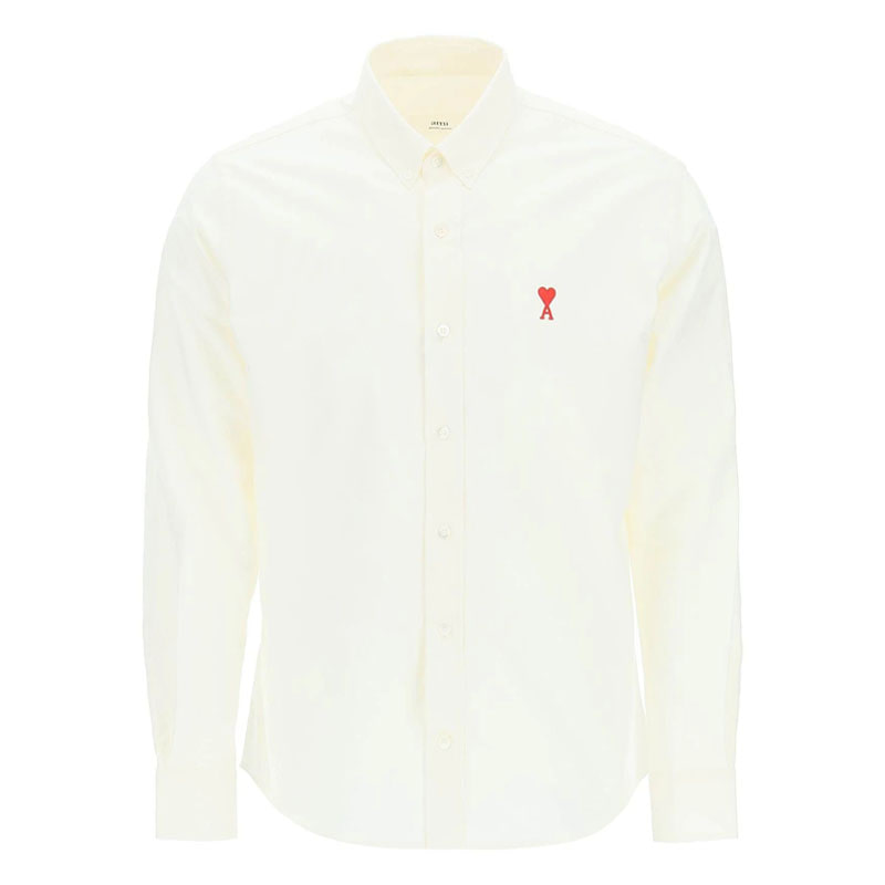 [아미] 남성 하트자수 로고패치 버튼 포켓 셔츠 (아이보리) BFHSH113.480 100