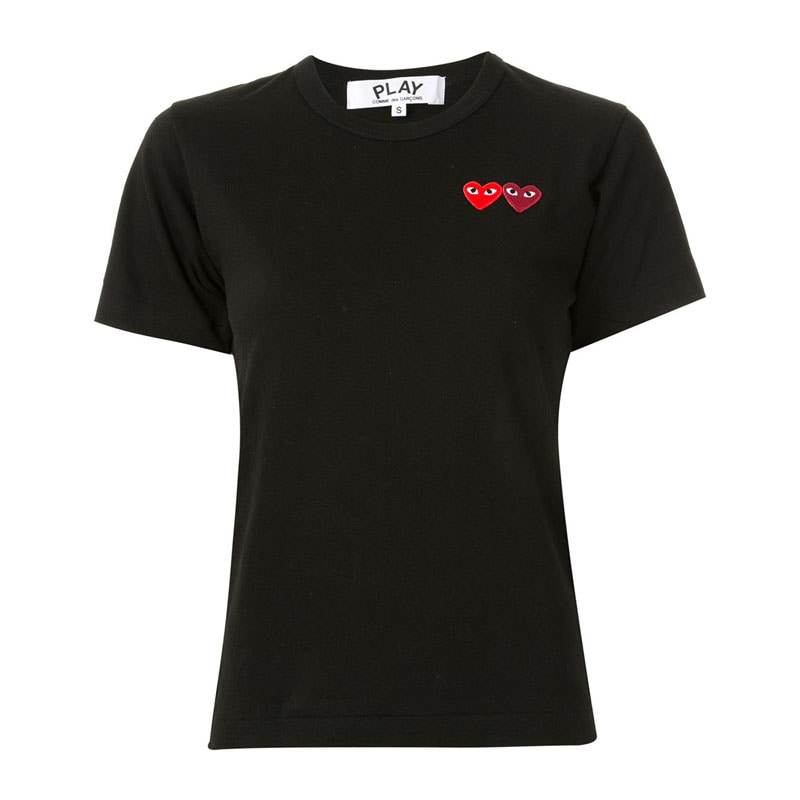 [꼼데가르송] 여성 더블와펜 반팔 티셔츠 (블랙) AZ T225 051 1