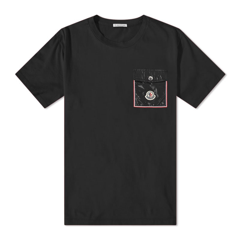 [몽클레어] 남성 마야 포켓 로고 패치 반팔 티셔츠 (블랙) 8C00048 8390Y 999