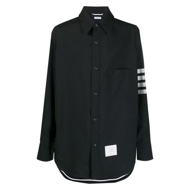 [톰브라운] 남성 사선완장 스냅 프론트 셔츠 자켓 (네이비) MJO055A 06146 415