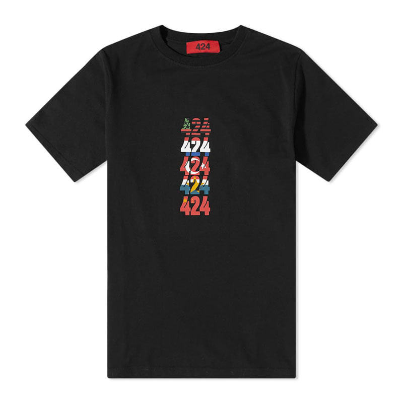 [포투포] 남성플래그 로고 프린팅 반팔 티셔츠 (블랙) 32424M06 226062 99