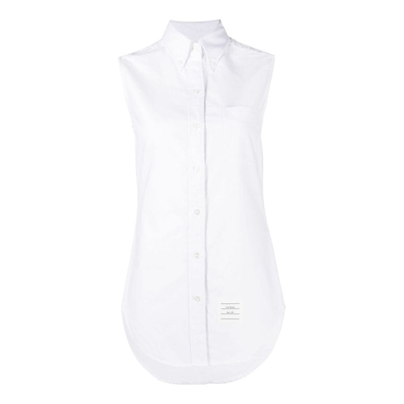 [톰브라운] 여성 히든 옥스포드 슬리브리스 셔츠 (화이트) FLL012E 06177 100
