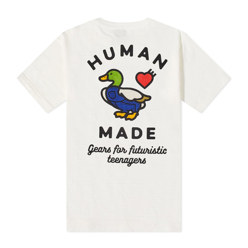[휴먼메이드] 남성 라운드 미니 포켓 티셔츠 (화이트) HM23CS025 WH