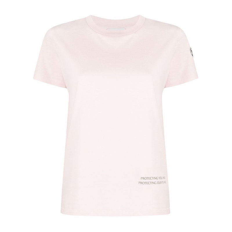 [몽클레어] 여성 로고 패치 본투프로텍트 반팔 티셔츠 (라이트핑크) 8C00008 899M5 50J