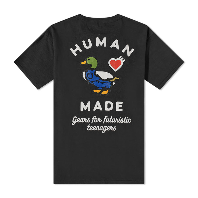 [휴먼메이드] 남성 라운드 미니 포켓 티셔츠 (블랙) HM23CS025 BK