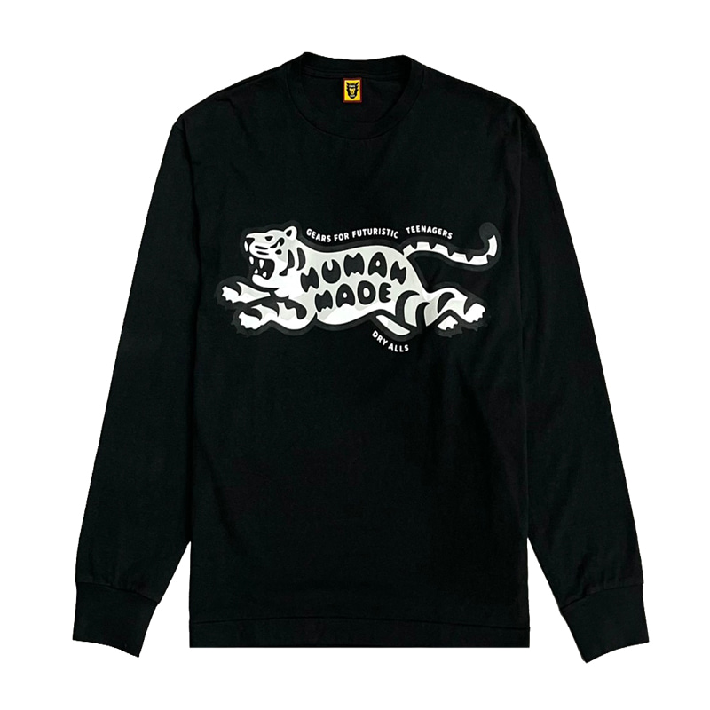 [휴먼메이드] 남성 타이거 롱슬리브 티셔츠 (블랙) HM24CS006