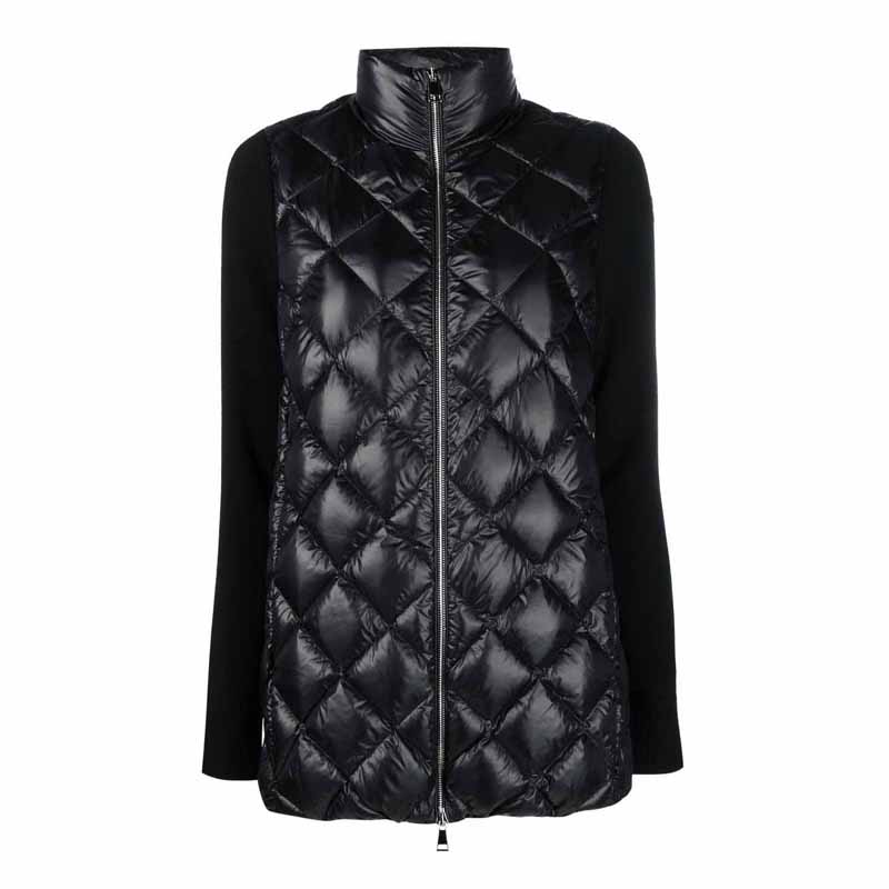 [몽클레어] 여성 퀼팅 세미롱 패딩믹스 자켓 (블랙유광블랙) 9B00032 M1131 999