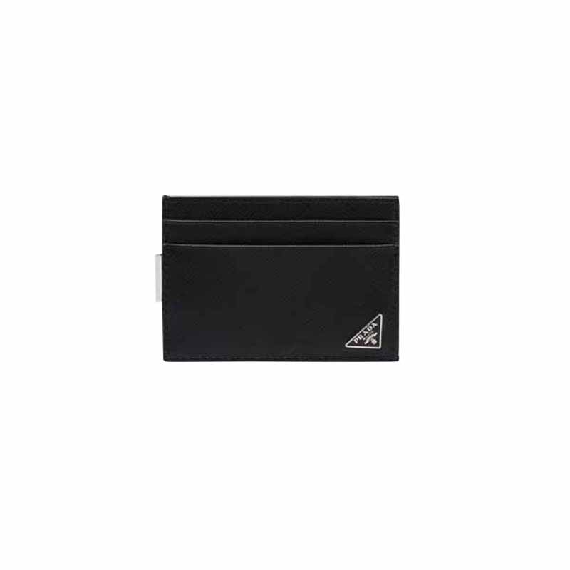 [프라다] 사피아노 머니클립 카드 지갑 (블랙) 2MC047 QHH F0002