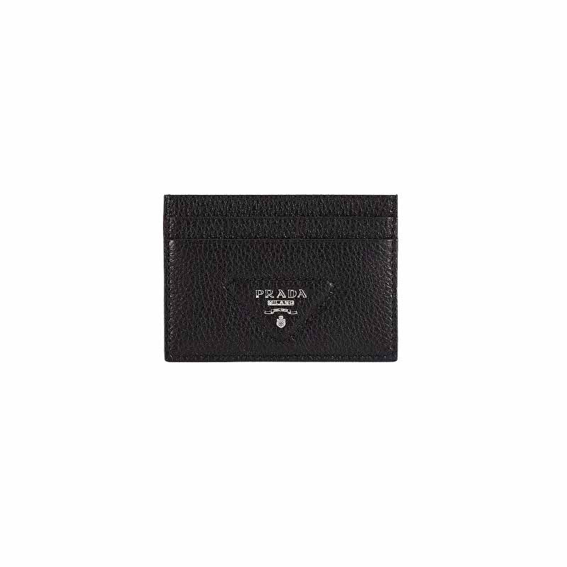 [프라다] 삼각로고 스티치 카드 홀더 (블랙) 2MC149 2BBE F0002