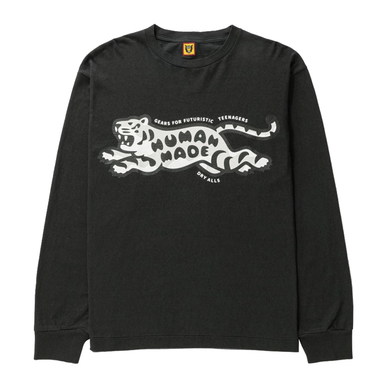 [휴먼메이드] 타이거 그래픽 롱슬리브 티셔츠 (블랙) HM24CS006