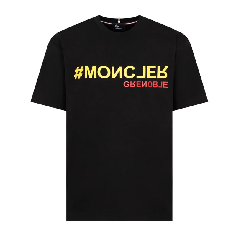 [몽클레어] 남성 그레노블 로고 패치 반팔 티셔츠 (블랙) 8C00005 8390T 999