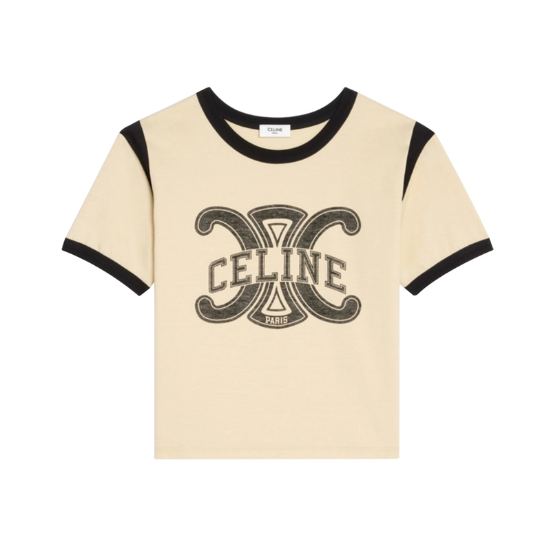 [셀린느] 여성 트리오페 박시 루즈핏 크롭컷 반팔 티셔츠 (버터블랙) 2X58B671Q 11BJ