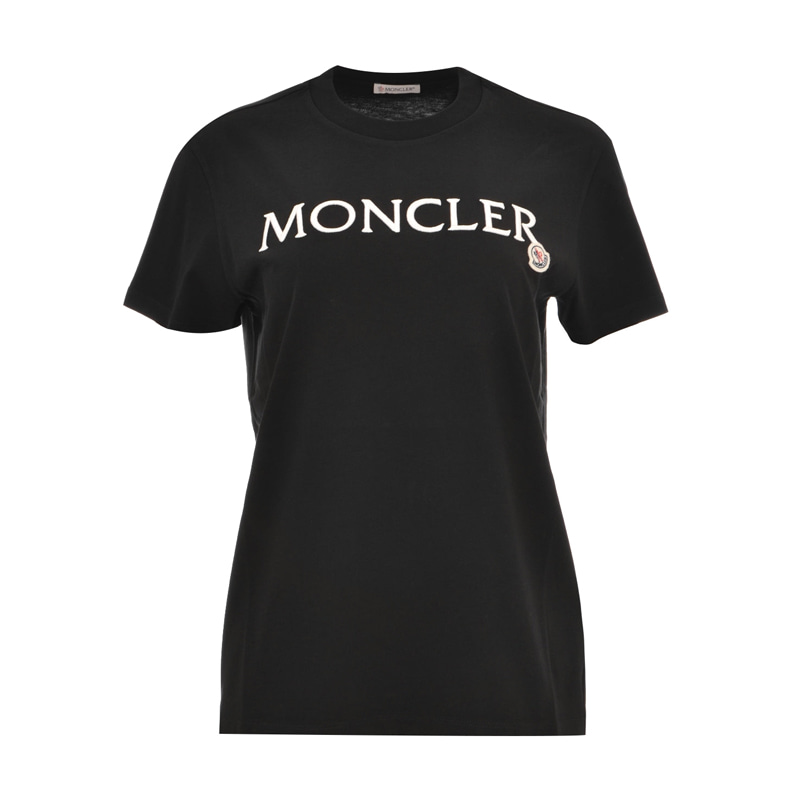 [몽클레어] 여성 로고 패치 자수 반팔 티셔츠 (블랙) 8C00009 829HP 999