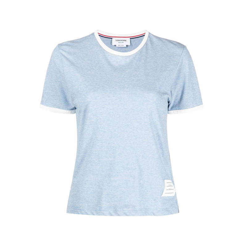[톰브라운] 여성 사이즈 RWB 트리밍 반팔 티셔츠 (라이트블루) FJS133A J0043 480