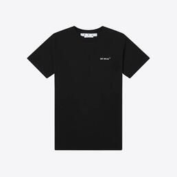 오프화이트 남성 카라바지오 슬림핏 반팔 티셔츠 (블랙) OMAA027C99JER003 1001