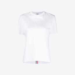 톰브라운 여성 삼선 백스트라이프 클래식 반팔 티셔츠 (화이트) FJS059A 03549 100