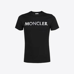 몽클레어 여성 그래픽 로고 프린팅 반팔 티셔츠 (블랙) 8C00015 829ET 999