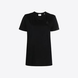 이자벨마랑 여성 미니 체스트 로고 반팔 티셔츠 (블랙) TS0070FA A1N98E 01BK