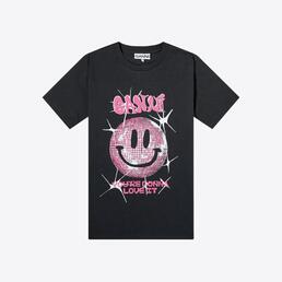 가니 여성 스마일리 반팔 티셔츠 (블랙) T3358 252