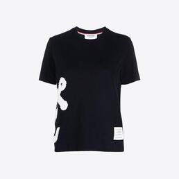 톰브라운 여성 부클 엠보 앵커 아이콘 반팔 티셔츠 (네이비) FJS147E 00050 415