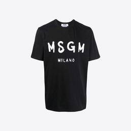 MSGM 남성 브러쉬드 로고 반팔 티셔츠 (블랙) 2000MM510 200002 99