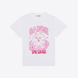 가니 여성 릴렉스드 러브 버니 반팔 티셔츠 (브라이트화이트) T3672 151
