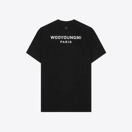 우영미 여성 코튼 백 로고 반팔 티셔츠 (블랙) M231TS07708B