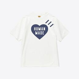 휴먼메이드 남성 데일리 라운드 티셔츠 #24820 (화이트네이비) HM24TE0820