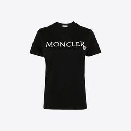 몽클레어 여성 가슴 로고 반팔 티셔츠 (블랙) 8C00006 829HP 999